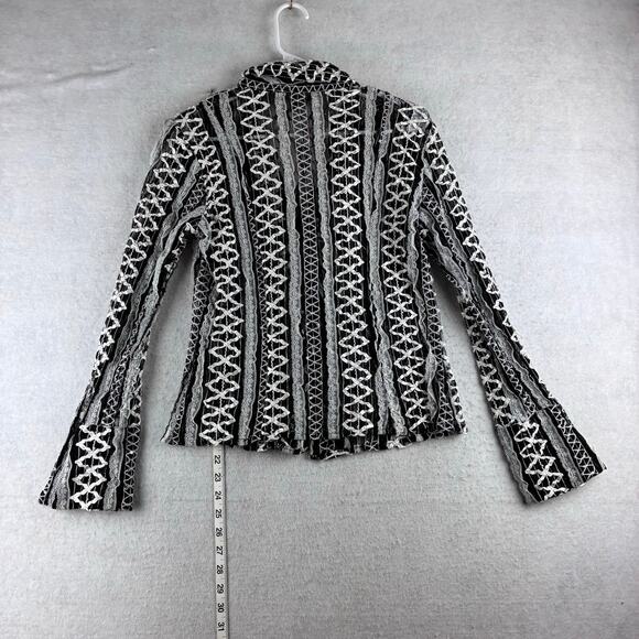 Kenar Long Sleeve Sheer Button Up Blouse Women's 8 Lolita Bell Wrist Lace Ribbon - Picture 11 of 15